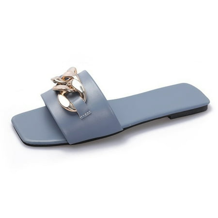 Women s Slip On Slide Sandals Open Square Toe Flat Slippers Summer Dress Shoes for Women Blue 40
Women s Slip On Slide Sandals Open Square Toe Flat Slippers Summer Dress Shoes for Women Blue 40