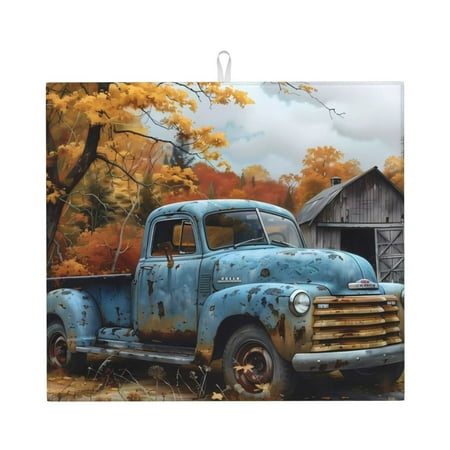 Dish Drying Mats for Kitchen Counter - Rustic Vintage Truck Autumn 16x18In Anti-Slip Absorbent Microfiber Drying Mat for Kitchen Counter Mat Dish Rack Mat with Hanging Loop
Dish Drying Mats for Kitchen Counter - Rustic Vintage Truck Autumn 16x18In Anti-Slip Absorbent Microfiber Drying Mat for Kitchen Counter Mat Dish Rack Mat with Hanging Loop