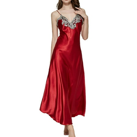 Youweixiong Women Satin Long Nightgowns Lace Sexy V Neck Nightwear Sleepwear Sleeveless Sleepshirts
Youweixiong Women Satin Long Nightgowns Lace Sexy V Neck Nightwear Sleepwear Sleeveless Sleepshirts