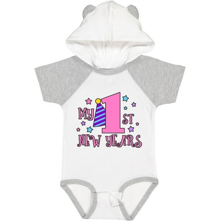 Inktastic My 1st New Years with Party Hat and Stars Gift Baby Girl Bodysuit