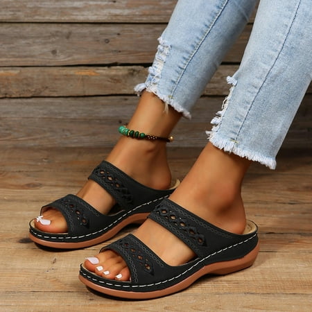 GATXVG Women Vintage Fashion Slippers Non-Slip Open Toe Wedges Sandals Casual Soft Slippers Summer Outdoor Beach Shoes
GATXVG Women Vintage Fashion Slippers Non-Slip Open Toe Wedges Sandals Casual Soft Slippers Summer Outdoor Beach Shoes