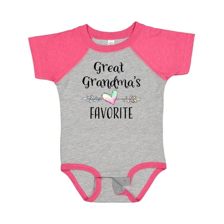 Inktastic Great Grandmas Favorite- Heart Great Grandchild Gift Baby Boy or Baby Girl Bodysuit