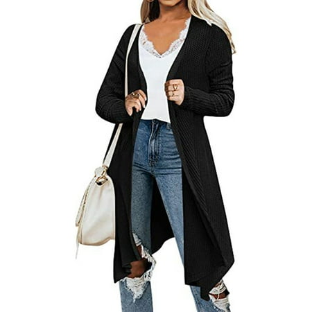 Tawop Scrub Jackets For Women Cardigan Solid Long Coats For Women