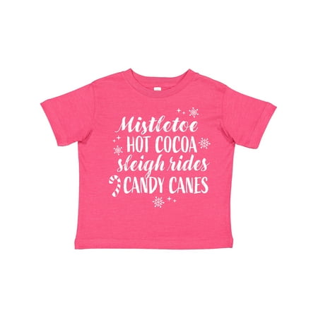 Inktastic Christmas Mistle Toe Hot Cocoa Sleigh Rides and Candy Canes Gift Toddler Boy or Toddler Girl T-Shirt
Inktastic Christmas Mistle Toe Hot Cocoa Sleigh Rides and Candy Canes Gift Toddler Boy or Toddler Girl T-Shirt