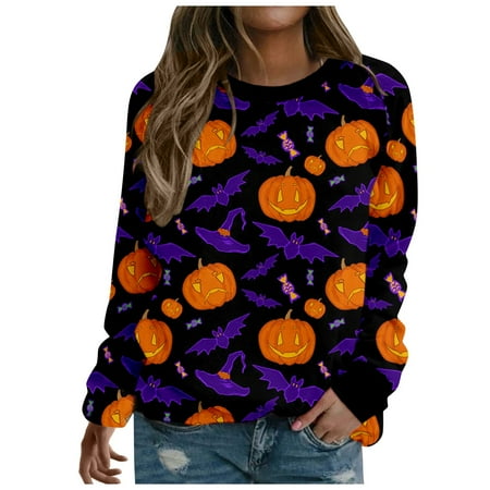 Long Sleeve Tops For Women Tshirts Shirts Women Tops Black Shirt Scrub Women s Winter Casual Round Neck Cute Halloween Printed Loose Top Tops Women s Low Cut White Work (XXL Purple) TBKOMH
Long Sleeve Tops For Women Tshirts Shirts Women Tops Black Shirt Scrub Women s Winter Casual Round Neck Cute Halloween Printed Loose Top Tops Women s Low Cut White Work (XXL Purple) TBKOMH