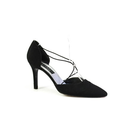 Pre-owned|Stuart Weitzman Womens Elastic Satin D orsay Pumps Black Size 8