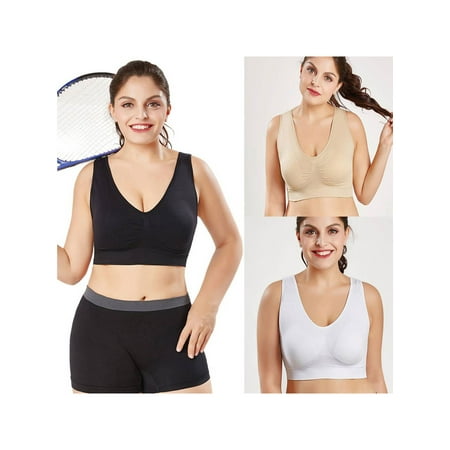 DYMADE Womens 3 PCS Plus Size Solid Color Plus Size Large Sports Bra Cup Tops
DYMADE Womens 3 PCS Plus Size Solid Color Plus Size Large Sports Bra Cup Tops