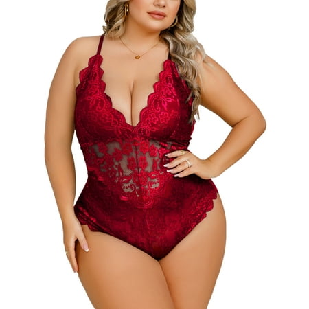 Niuer Women Sleepwear Deep V Lingerie Plus Size Backless Bodysuit Sleeveless Ladies Cross Back Hollow Out Mini Floral Wine Red 1XL
Niuer Women Sleepwear Deep V Lingerie Plus Size Backless Bodysuit Sleeveless Ladies Cross Back Hollow Out Mini Floral Wine Red 1XL