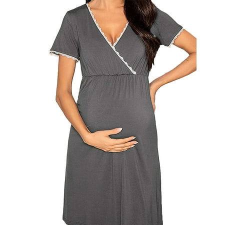 MoMarDer Maternity Women V Neck Pregnant Sundress Nursing Nightgown Breastfeeding Dress
MoMarDer Maternity Women V Neck Pregnant Sundress Nursing Nightgown Breastfeeding Dress