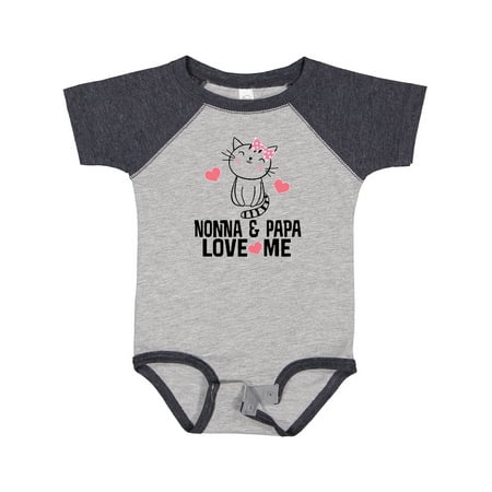 Inktastic Nonna and Papa Love Me Grandchild Kitty Gift Baby Girl Bodysuit