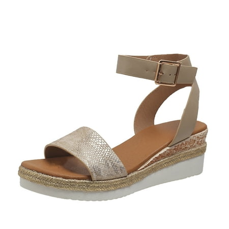 Glitter Thong Strap Sandals Ladies Fashion Lines Print Leather Open Toe Buckle Sloping Heel Thick Sole Sandals Womens Shoes Sandals
Glitter Thong Strap Sandals Ladies Fashion Lines Print Leather Open Toe Buckle Sloping Heel Thick Sole Sandals Womens Shoes Sandals