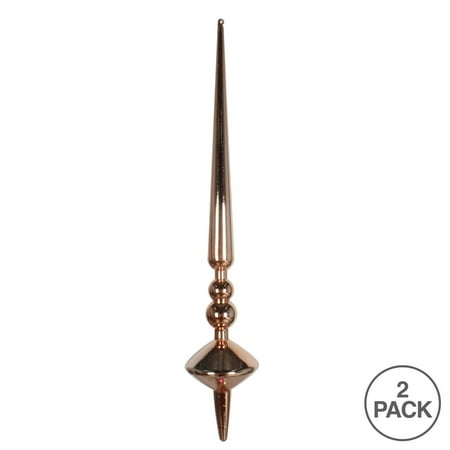 Vickerman 18 Rose Gold Shiny Cupola Finial Ornament Pack of 2