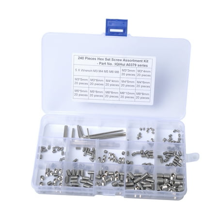 Frcolor 240 Pcs 304 Stainless Steel Set Screw Assortment Kit Socket Set Screw with Internal Hex Drive M5 M8 Five Hex Wrenches Included
Frcolor 240 Pcs 304 Stainless Steel Set Screw Assortment Kit Socket Set Screw with Internal Hex Drive M5 M8 Five Hex Wrenches Included