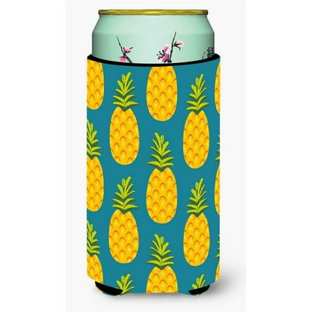 Pineapples on Teal Tall Boy Beverage Insulator Hugger
