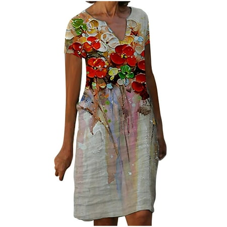 Long Sleeve Dress for Women Sweater Dress Womens Short Sleeves Dresses Fashion Flowers Printed Waist Sundress V-Neck Knee-length Dress Maternity Dress Womens Dress Pants Summer Savings Red 2XL
Long Sleeve Dress for Women Sweater Dress Womens Short Sleeves Dresses Fashion Flowers Printed Waist Sundress V-Neck Knee-length Dress Maternity Dress Womens Dress Pants Summer Savings Red 2XL