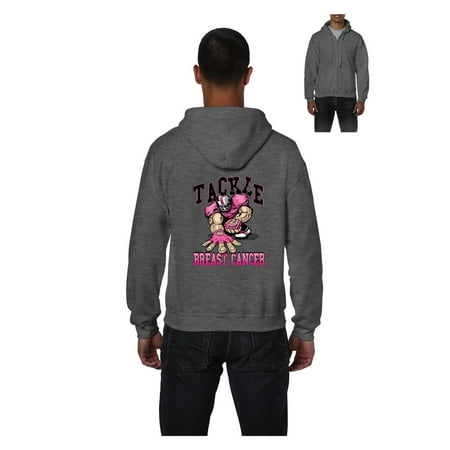 Cancer Awareness Tackle Breast Cancer Men's Full-Zip Hooded Sweatshirt