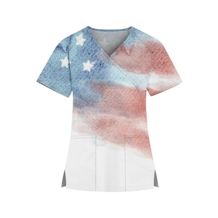 HIMIWAY Summer Hot Shirts for Women Women s Fashion V-neck Print Short Sleeve Workwear With Pocket Top
HIMIWAY Summer Hot Shirts for Women Women s Fashion V-neck Print Short Sleeve Workwear With Pocket Top