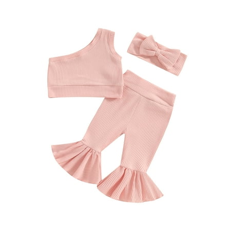 Qtinghua Infant Toddler Baby Girls Summer Outfits One Shoulder Ribbed Tops + Elastic Waist Flare Pants + Headband 3 Piece Set
Qtinghua Infant Toddler Baby Girls Summer Outfits One Shoulder Ribbed Tops + Elastic Waist Flare Pants + Headband 3 Piece Set