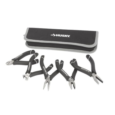 Husky 1052 Mini Pliers Set with Bonus Pouch (5-Piece)