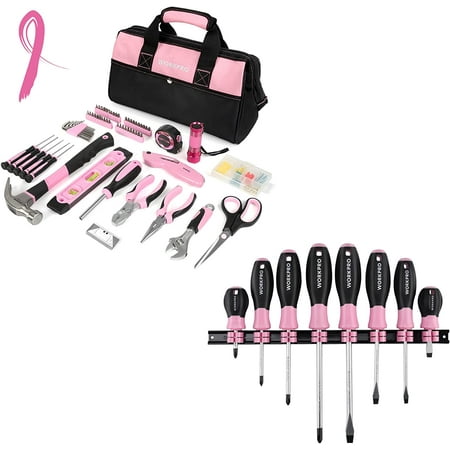 ZXNYH Pink Tool Kit 114-Piece Lady s Home Repairing Tool Set with Wide Mouth Open Storage Bag - Pink Ribbon
ZXNYH Pink Tool Kit 114-Piece Lady s Home Repairing Tool Set with Wide Mouth Open Storage Bag - Pink Ribbon