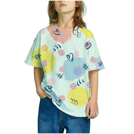 XMMSWDLA Sales Clearance Tops for Girls Girls Casual Loose Tshirt Short Sleeve Cartoon Pattern Tops Child Crewneck Summer Outfit Gradient Print Tops
XMMSWDLA Sales Clearance Tops for Girls Girls Casual Loose Tshirt Short Sleeve Cartoon Pattern Tops Child Crewneck Summer Outfit Gradient Print Tops