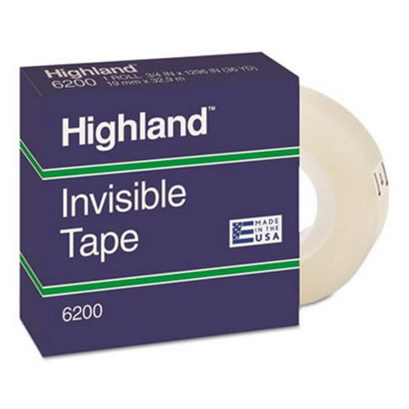 New Highland Invisible Permanent Mending Tape 3/4 x 1296 Clear Each