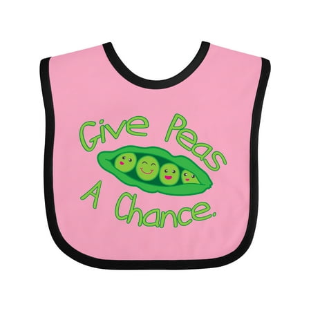 Inktastic Give Peas a Chance. Gift Baby Boy or Baby Girl Bib