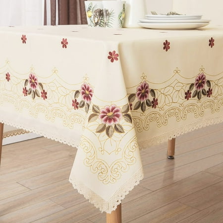 Decorative Red Floral Print Lace Water Resistant Tablecloth Wrinkle Free and Stain Resistant Fabric Tablecloths for Kitchen Room 60 Inch by 84 Inch
Decorative Red Floral Print Lace Water Resistant Tablecloth Wrinkle Free and Stain Resistant Fabric Tablecloths for Kitchen Room 60 Inch by 84 Inch