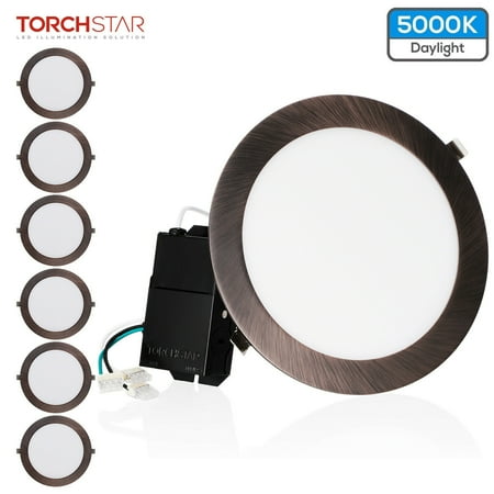 CHAYOUCHAYOU 8 Inch Ultra-Thin Dimmable LED Recessed Light with J-Box for Apartment Kitchen 18W 1250lm Oil Rubbed Bronze 5000K Daylight Pack of 6
CHAYOUCHAYOU 8 Inch Ultra-Thin Dimmable LED Recessed Light with J-Box for Apartment Kitchen 18W 1250lm Oil Rubbed Bronze 5000K Daylight Pack of 6