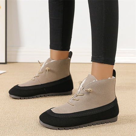 ERTUTUYI Ladies British Style Colorblock Suede Round Toe Lace Up Flat Fashion Short Boots Khaki 39
ERTUTUYI Ladies British Style Colorblock Suede Round Toe Lace Up Flat Fashion Short Boots Khaki 39