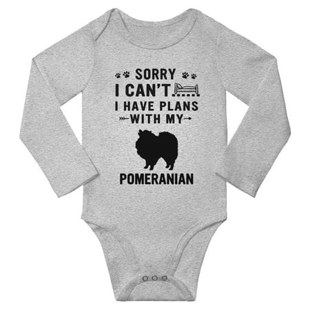 Sorry I Can t I Have Plans With My Pomeranian Baby Long Sleeve Bodysuit (Gray 3-6 Months)
Sorry I Can t I Have Plans With My Pomeranian Baby Long Sleeve Bodysuit (Gray 3-6 Months)
