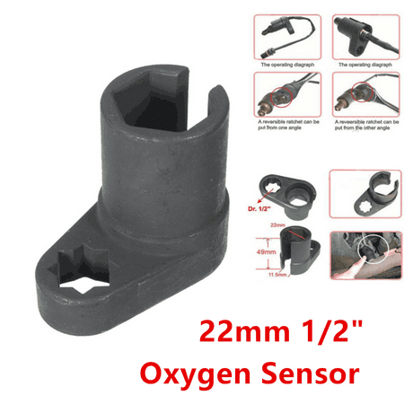 Black Drive Car Oxygen Sensor Socket Wrench Offset Removal Socket Tool 1Pcs