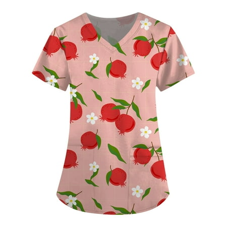 TKing Fashion Independence Day Women Plus Size Scrubs Top V-Neck Short Sleeve Printed Pockets Work Blouse for Women Red S
TKing Fashion Independence Day Women Plus Size Scrubs Top V-Neck Short Sleeve Printed Pockets Work Blouse for Women Red S
