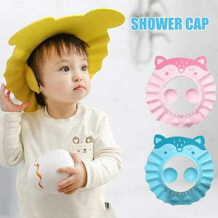 Baby Shower Cap Adjustable Bath Visor with Ear Cap Protect Eyes Ears and Nose
