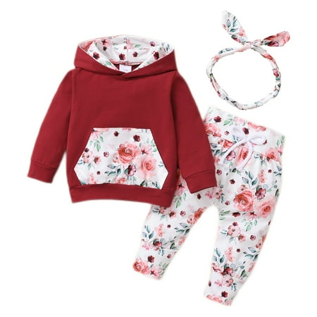 NZRVAWS Newborn Baby Girls Outfits Long Sleeve Floral Print Pocket Hoodie Top +Floral Print Pants+Headband 3Pcs Clothes Set 6-9 Months Red
NZRVAWS Newborn Baby Girls Outfits Long Sleeve Floral Print Pocket Hoodie Top +Floral Print Pants+Headband 3Pcs Clothes Set 6-9 Months Red