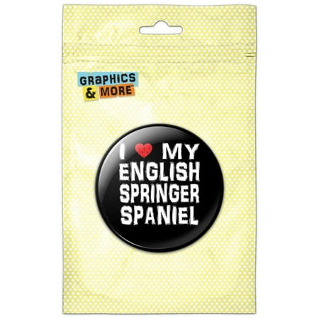 I Love My English Springer Spaniel Stylish Refrigerator Button Magnet