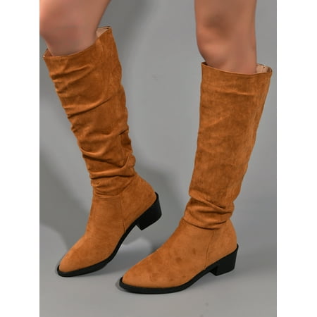 

Women s Tall Slouch Boots 2023 New Mid Calf Spice Casual Lightweight Warm Boots