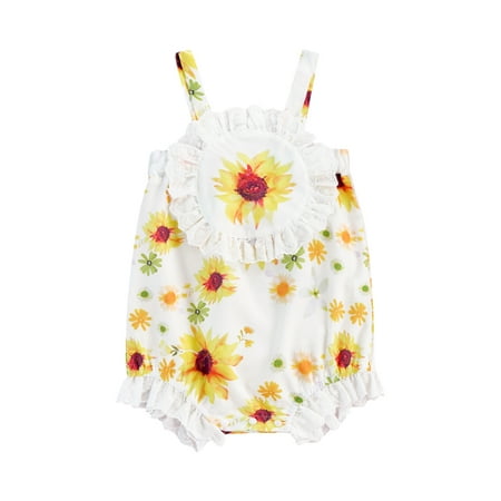 Calsunbaby Infants Baby Girls Casual Summer Romper Newborn White Sleeveless Square Collar Sunflower Print Lace Hem Jumpsuit
Calsunbaby Infants Baby Girls Casual Summer Romper Newborn White Sleeveless Square Collar Sunflower Print Lace Hem Jumpsuit