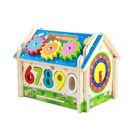1 Set Wooden Educational Toy Kid Multifunctional Toy Kids Six-sided House Toy