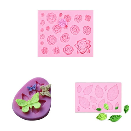 3Pcs Rose Flower for Butterfly Leaves Silicone Mold Fondant Mold for Chocolate Polymer Clay Fondant Cake Decoration
3Pcs Rose Flower for Butterfly Leaves Silicone Mold Fondant Mold for Chocolate Polymer Clay Fondant Cake Decoration