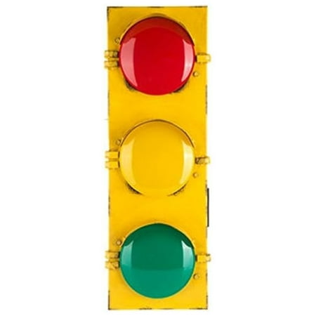 MYXIO Traffic Flashing Light Wall Decor Distressed Metal Base Fun Room New