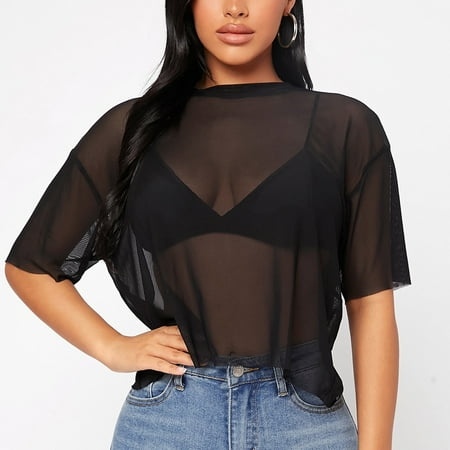 Quealent Womens Lingerie Women 1PC Short Sleeve Casual Tops See Through Women s Mesh Crop Sheer Shirt Short T Lingerie Black Large
Quealent Womens Lingerie Women 1PC Short Sleeve Casual Tops See Through Women s Mesh Crop Sheer Shirt Short T Lingerie Black Large