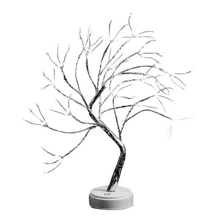 EDFRWWS 20 inch Tabletop Bonsai Tree Light 108 LED Copper Wire Lamp (White)