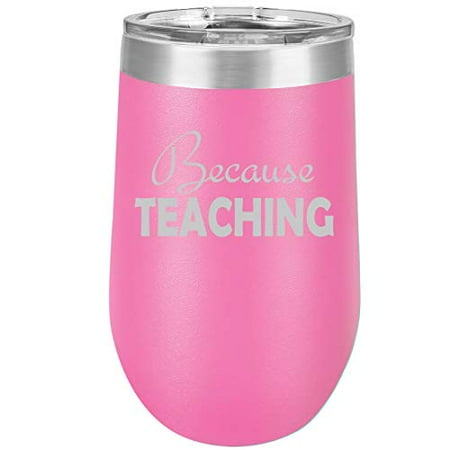 16 oz Double Wall Vacuum Insulated Stainless Steel Stemless Wine Tumbler Glass Coffee Travel Mug With Lid Because Teaching Teacher (Hot Pink)
16 oz Double Wall Vacuum Insulated Stainless Steel Stemless Wine Tumbler Glass Coffee Travel Mug With Lid Because Teaching Teacher (Hot Pink)