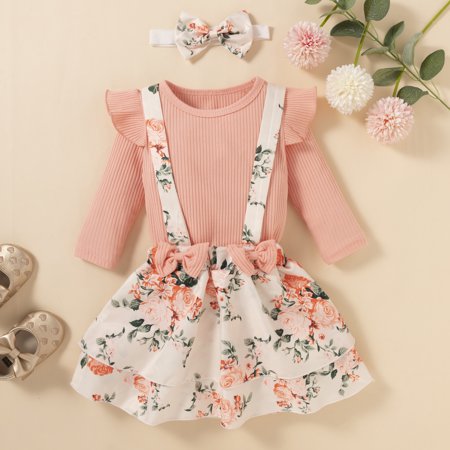 ZOELNIC Toddler Kids Baby Girls Floral Clothes T-shirt Tops + Overall Skirts+ Headband 3Pcs Fall Clothes Set Pink 6-12 Months
ZOELNIC Toddler Kids Baby Girls Floral Clothes T-shirt Tops + Overall Skirts+ Headband 3Pcs Fall Clothes Set Pink 6-12 Months