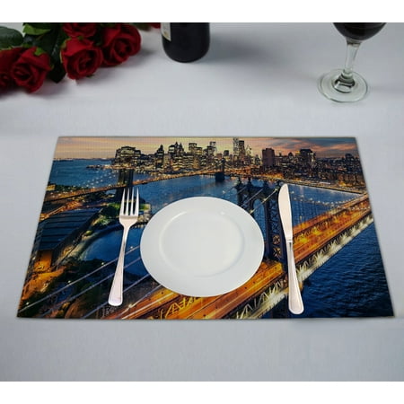 YKCG Cityscape Manhattan Brooklyn Bridge New York City Skyline Placemats Size 12x18 inches Set of 2
YKCG Cityscape Manhattan Brooklyn Bridge New York City Skyline Placemats Size 12x18 inches Set of 2