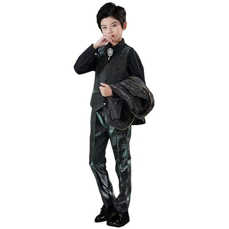 Toddler Boys Tuxedo Suit Boys Slim Fit Formal Wedding Party Revelry Shinning Outfit Suit Kids 4 Piece Vest Pants Jacket Suit Set Boy Set Clothes Set 5 Piece Set Baby Boy Bundle Clothes Baby Outfits
Toddler Boys Tuxedo Suit Boys Slim Fit Formal Wedding Party Revelry Shinning Outfit Suit Kids 4 Piece Vest Pants Jacket Suit Set Boy Set Clothes Set 5 Piece Set Baby Boy Bundle Clothes Baby Outfits