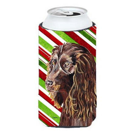 Boykin Spaniel Candy Cane Christmas Tall Boy bottle sleeve Hugger - 22 To 24 oz.