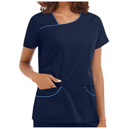 Danhjin Womens Nursing Scrub Tops Printed Working Uniform Short Sleeve V-Neck Workwear Blouse T-shirt with Pockets Scrubs - Summer Savings Clearance
Danhjin Womens Nursing Scrub Tops Printed Working Uniform Short Sleeve V-Neck Workwear Blouse T-shirt with Pockets Scrubs - Summer Savings Clearance