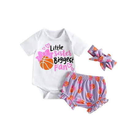 Frobukio 3Pcs Newborn Baby Girls Summer Jumpsuit Outfits Letter Short Sleeve Romper Elastic Shorts Headband Sets Purple 6-9 Months
Frobukio 3Pcs Newborn Baby Girls Summer Jumpsuit Outfits Letter Short Sleeve Romper Elastic Shorts Headband Sets Purple 6-9 Months